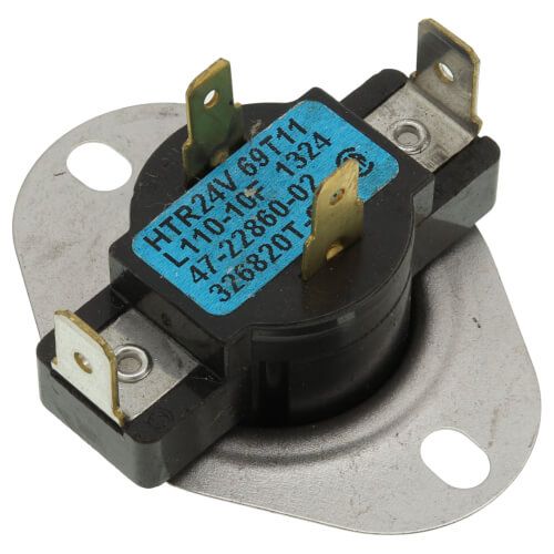 Rheem 47-22860-02 - Limit Switch - Normally Closed, Close at 100F, Open at 110F, Auto Reset, 230VAC