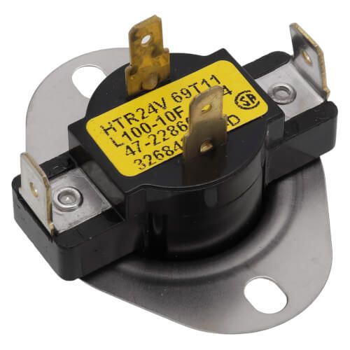 Rheem 47-22860-05 - Limit Switch - Normally Closed, Close at 90F, Open at 100F, Auto Reset, 230VAC