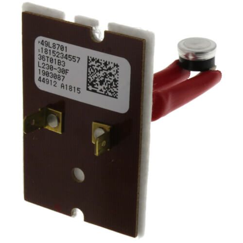 Lennox 49L87 - Limit Control (STILT), Actuates at 230 Deg. F., Resets at 200 Degree F., Red Sleeve Color, 3" OAL