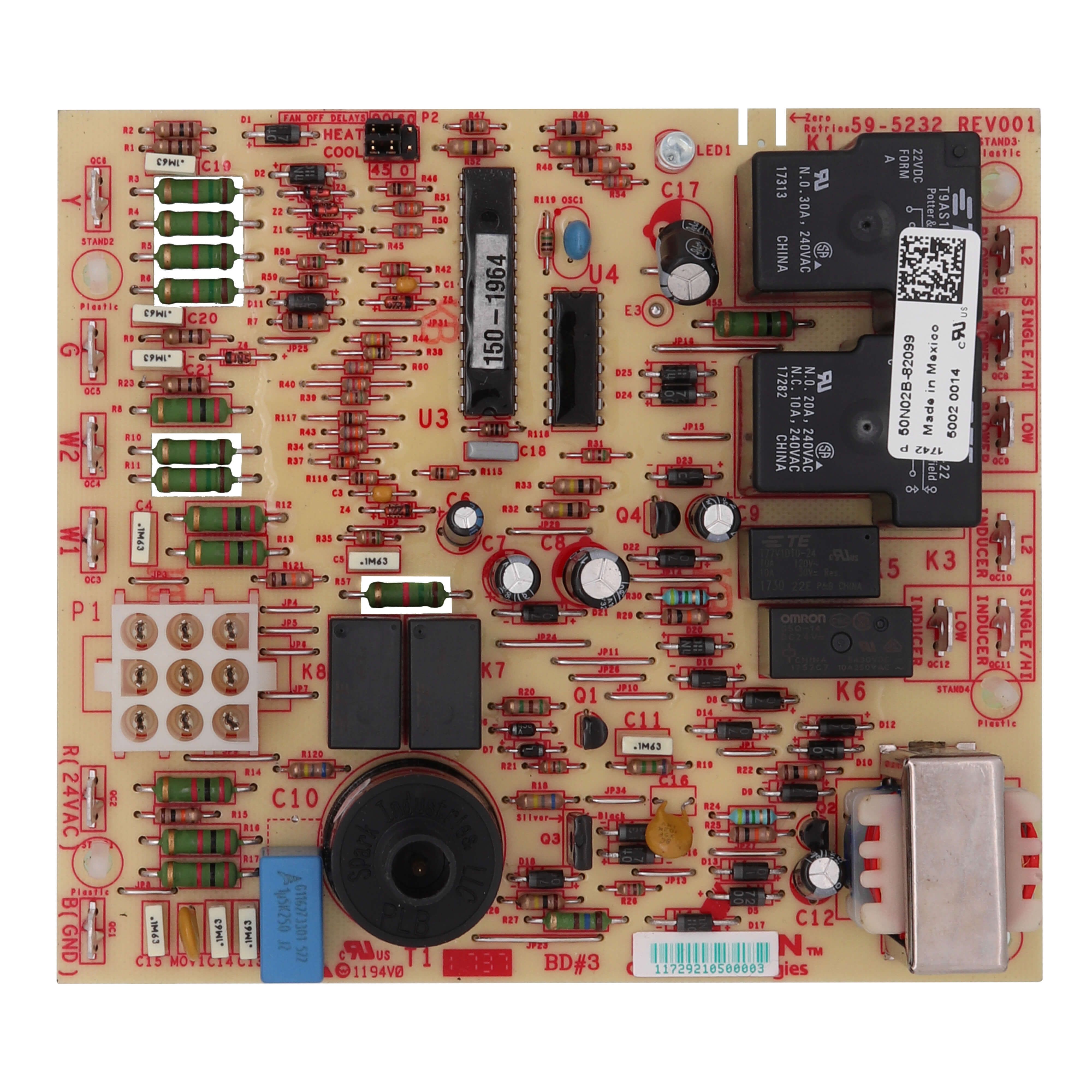 White Rodgers 50N02B-820 - Trane Integrated Furnace Control (45 or 0 second cool fan off delay)