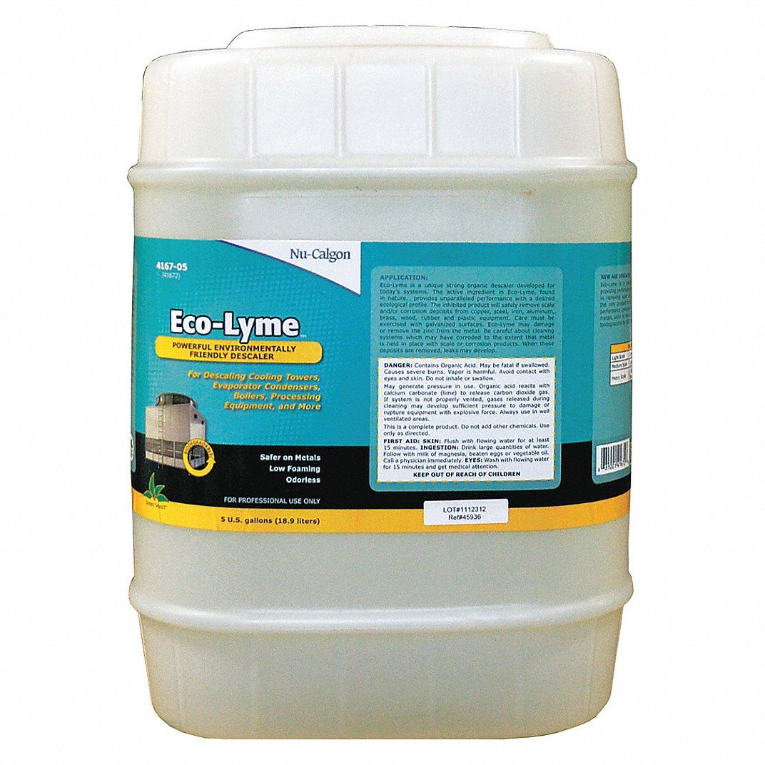 Nu-Calgon 4167-05 - Eco-Lyme Descaler – 5 Gallon Pail - Powerful, Metal-Safe Scale Remover for HVACR Systems5 gal. pail
