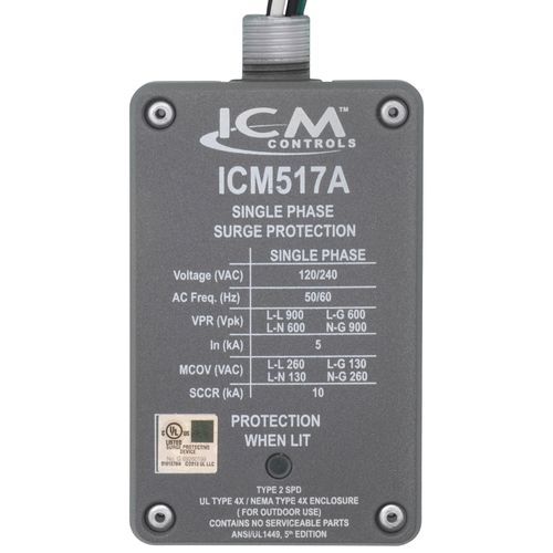 ICM Controls ICM517A - Single-Phase Type 2 Surge Protective Device (120/240V, NEMA 4X)