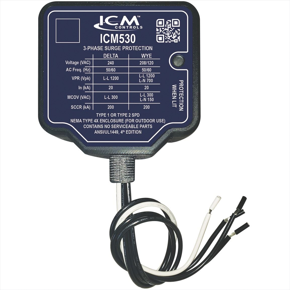 ICM Controls ICM530 - 3-Phase Surge Protective Device (Type 1/2), NEMA 4X