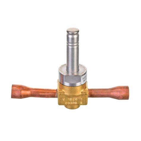 Rheem 61-200RB3T4VLC - Solenoid Valve - 1/2 in. Sweat ODF w/Extended Ends, 3/16 in. Internal Port Size, Plain Body