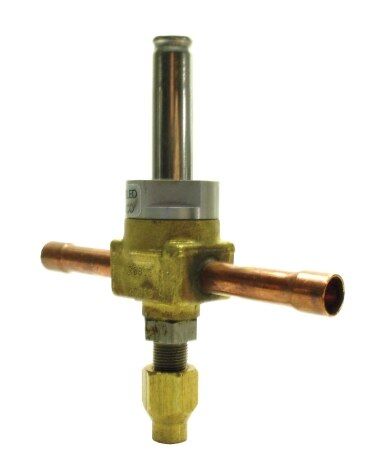 Rheem 61-200RB4T3MVLC - Solenoid Valve - 3/8 in. Sweat ODF w/Extended Ends, 1/4 in. Internal Port Size, Manual Stem Body
