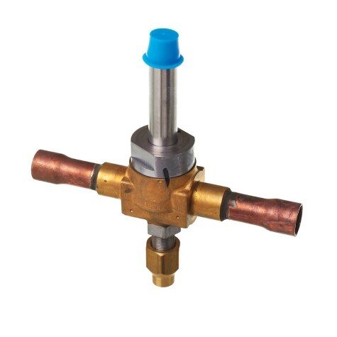 Rheem 61-200RB5T4MVLC - Solenoid Valve - 1/2 in. Sweat ODF w/Extended Ends, 5/16 in. Internal Port Size, Manual Stem Body