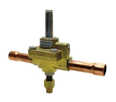 Rheem 61-240RA8T5MVLC - Solenoid Valve - 5/8 in. Sweat ODF w/Extended Ends, 1/2 in. Internal Port Size, Manual Stem Body