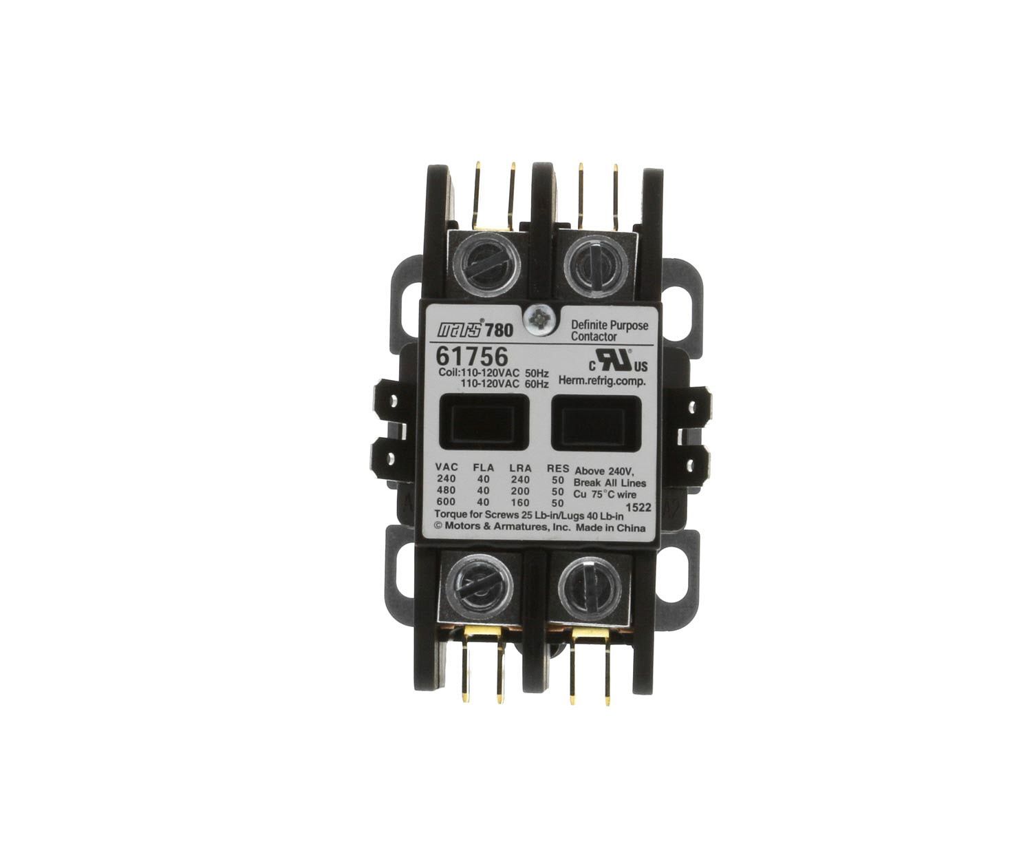 Mars 61756 - 2P 40A 120V QC & BL TERM