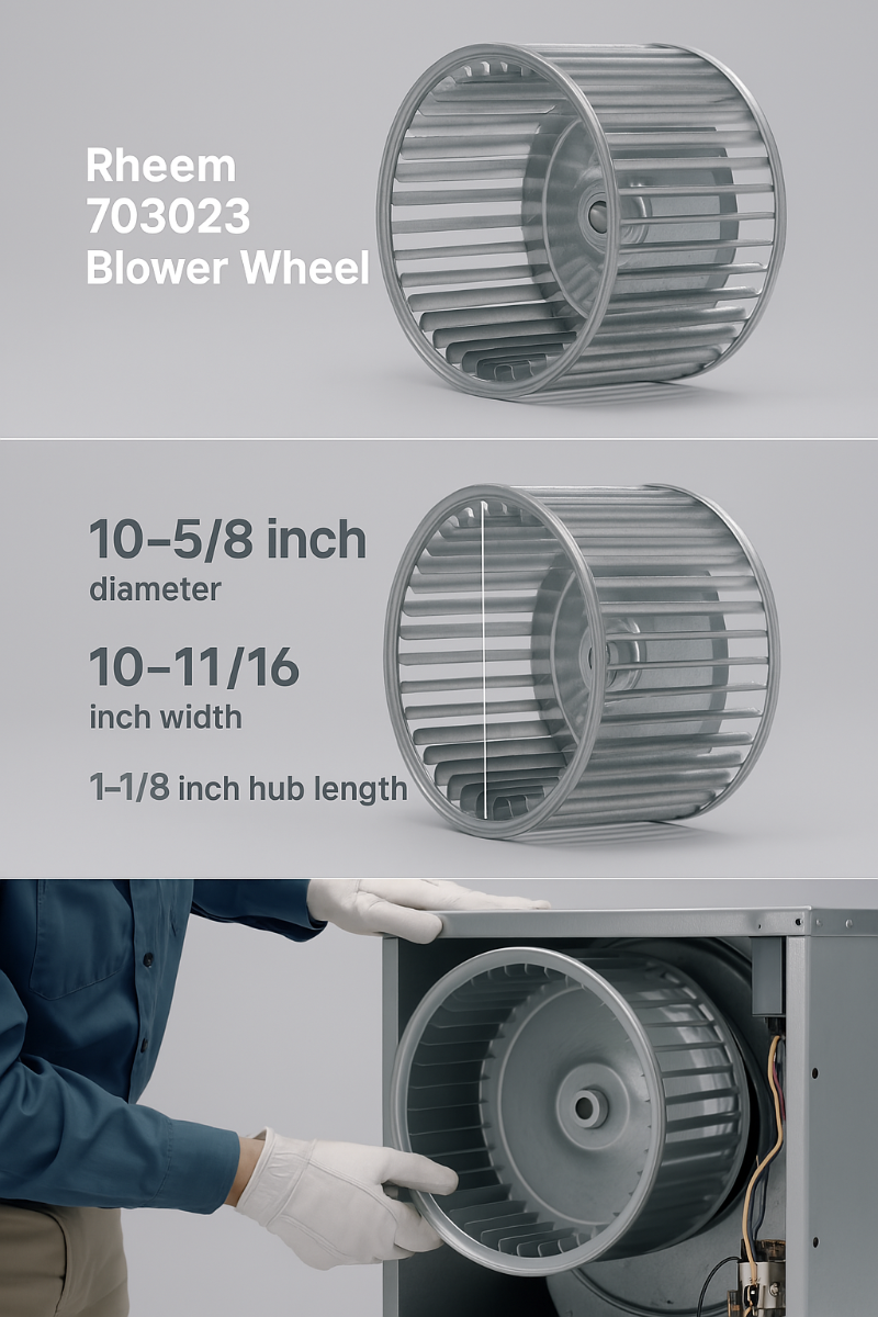 Rheem 703023 - 10" x 10" Blower Wheel CW (1/2" Bore)