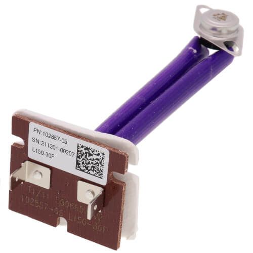 Lennox 73W18 - ( 102857-05 ) Limit Control (STILT), Actuates at 150 Deg. F., Resets at 120 Degree F. Purple Sleeve Color, Left Orientation, 5" OAL