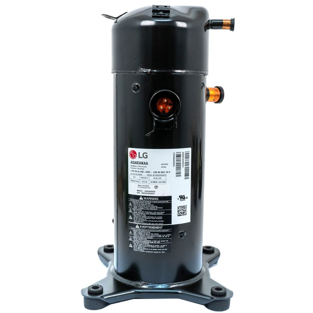 Lennox 12Y50 - LG AQA042WAA, 41500 BTUH Scroll Compressor, R-410A, 10.5 EER, 460 VAC 3 Ph 60 Hz