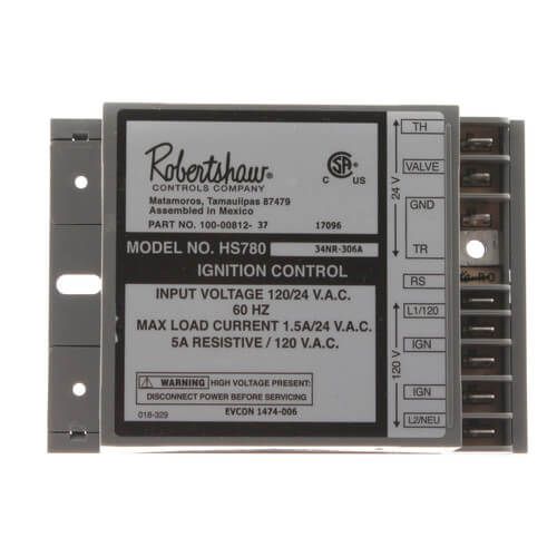 Robertshaw 780-787 - Hot Surface Ignition Module w/ 6 Sec. Valve Trial