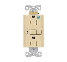 Lennox 79J98 - Commercial Grade GFCI Duplex Receptacle, 5-15R, 15 Amp, Ivory, Tamper and Weather Resistant