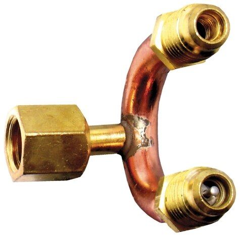 Rheem 83-CD9640-1PK - Brass Access Tee - 1/4 in. SAE Flare (M) x 1/4 in. SAE Flare (M), Copper Tube Body