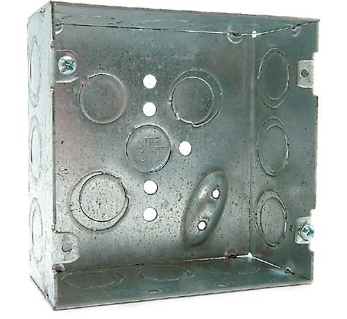 Lennox 83P74 - ( 620-400 ) 4" Square Electrical Outlet Box, 1-1/4" Deep, 1/2" K.O.s, 400 Series