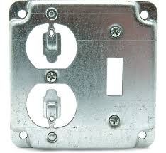 Lennox 85N43 - ( 620-411 ) 4" Square-Box Cover, 1 Switch and 1 Duplex, 400 Series