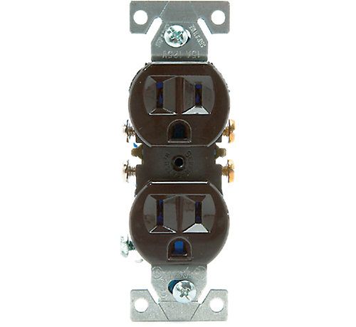 Lennox 86P20 - Duplex Receptacle, 15A, 125V, NEMA 5-15R, Brown