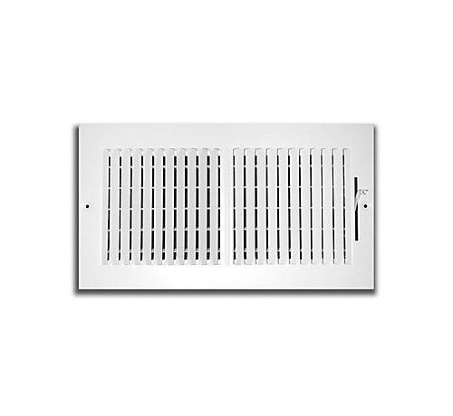 Lennox 86X56 - Steel Sidewall/Ceiling Supply Register, 8 x 12 In, 2-Way; Multi-Shutter Damper, Pristine White