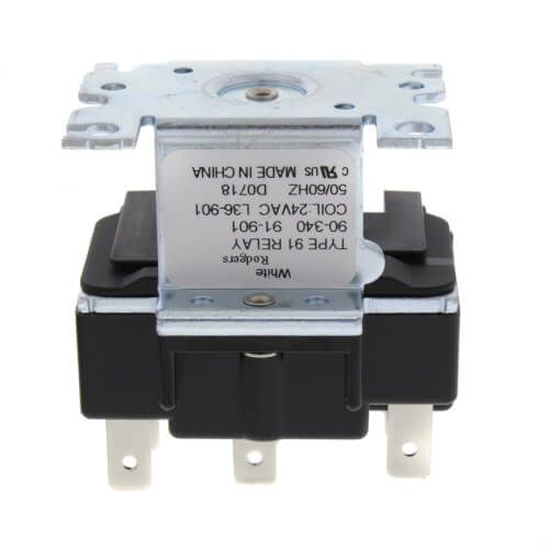 White Rodgers 90-340 - 2 Pole, Type 91, 24 VAC Coil, DPDT, 2 Sets Of Power Rated Contacts. 17.5 Ohms DC Resistance, 334 mA