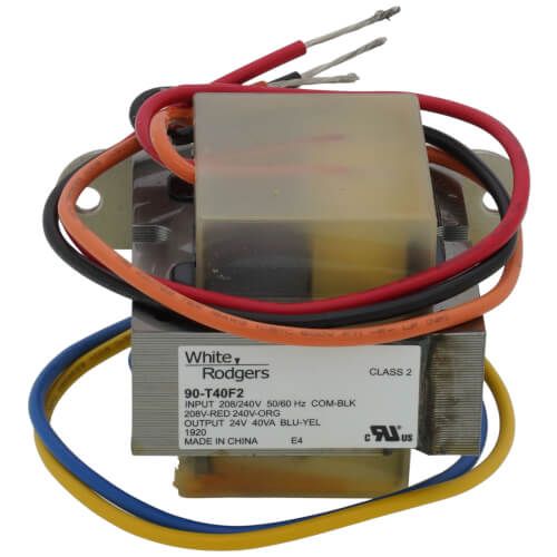 White Rodgers 90-T40F2 - Transformer, 40VA, 50/60 Hz, 208/240V Primary, 24V Secondary, Foot Mount