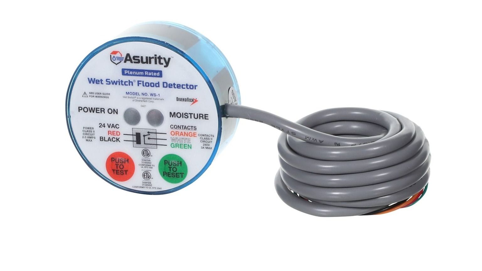 Lennox 92N10 - DiversiTech Asurity WS-1, Wet Switch Flood Detector, Rated 250 Volt 5 Amp