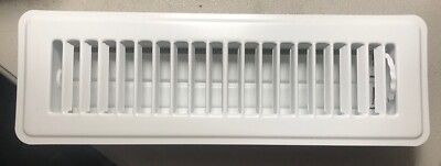 Lennox Y9323 - Hart & Cooley 421 Series, 2 x 10 In Floor Steel Supply Register, Bright White, Multi-Angled Fins, Opposed Blade Damper
