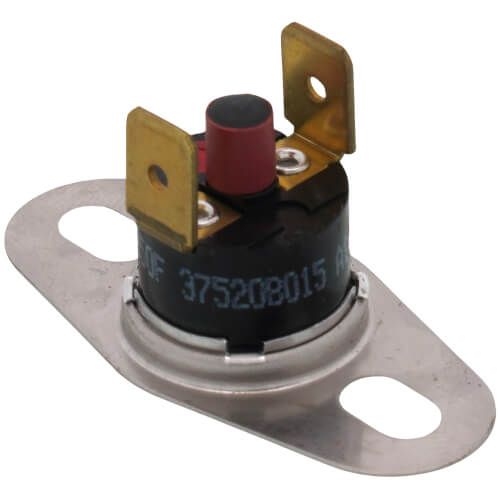 Lennox 98M86 ( R37520B015 ) - Thermal Rollout Switch, Red ID Color, Actuates at 350 Deg F. +/- 18 F., Manual Reset, 90 Deg Quick Connect Terminals