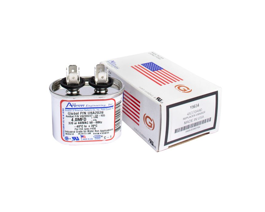 Lennox Y9634 - AmRad USA2028, Run Capacitor, 4 MFD, 440V, Oval