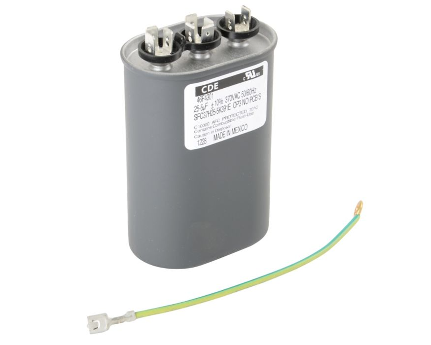 Lennox 53H22 - 53H2201PR, 25/5 MFD Dual Run Capacitor, 370 VAC, Oval