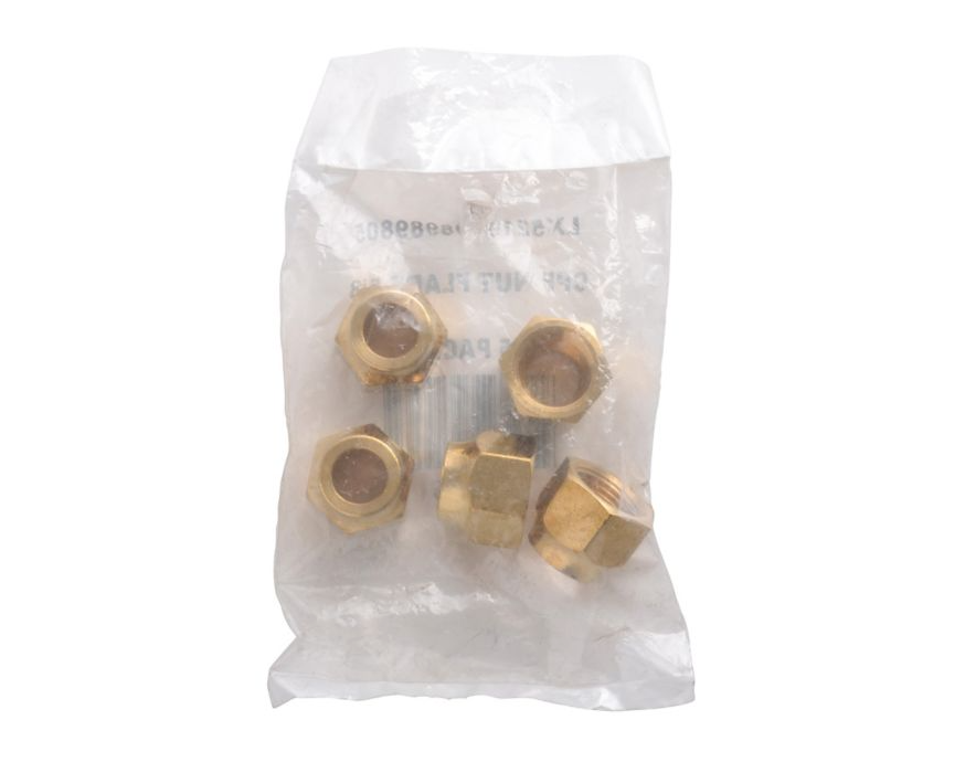 Lennox Y7105 - JMF 521920898980, 1/2" Brass Short Forged Flare Nut, 5 Pack