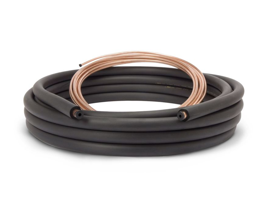 Cerroset 618205000009, 3/8"L x 1-1/8"S x 1/2" Wall x 50', Standard Insulated Lineset, Plain End, Black