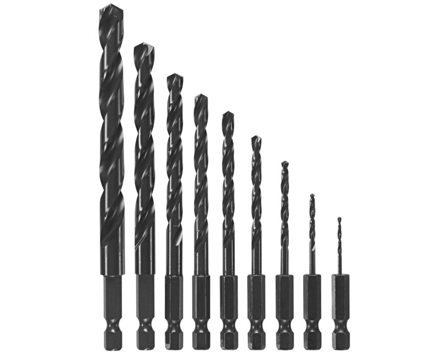 Bosch BL9IM Impact Tough Black Oxide Drill Bit Set, 9 pc.