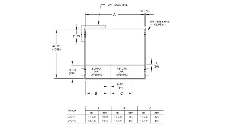 Lennox 22V54 – Uni Products MSMP6QS Adjustable Pitch Welded Roof Curb, Full Perimeter, 42-7/8 x 42-7/8 in, 4 in Minimum Height