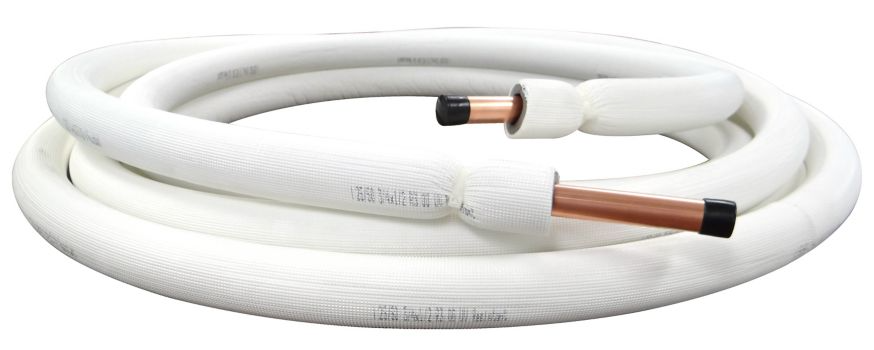 Lennox Y7966 – JMF 061408250H EZ-PULL Insulated Lineset, 3/8" Liquid x 7/8" Suction x 1/2" Wall, 25 ft, Plain End, White