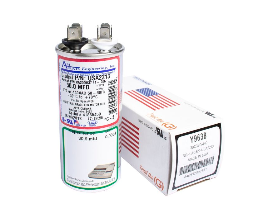 AmRad USA2213, Run Capacitor, 30 MFD, 440V, Round