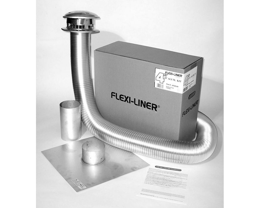 Lennox 60P07 Selkirk AF25-04 4 Inch x 25 Foot Flexi-Liner Aluminum Flexible Chimney Liner Kit for Gas Venting Applications