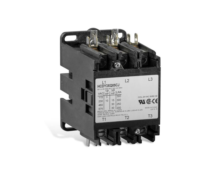 Lennox 105200-01, Definite Purpose Contactor with Aux Contact, 60 Amp, 3-Pole, 24 VAC 60/50 Hz Coil