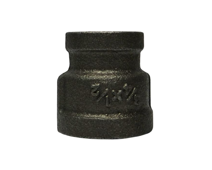 LennoxY7327 - Black Iron Reducing Coupling, 3/4 x 1/2 IN, 5/Pkg