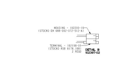Lennox 102397-02, Molded Plug Compressor Wiring Harness, 20/2 AWG, 45" Length