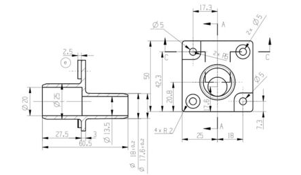 Lennox 25G71 - 12100510000021, Drain Connector, Straight, 25mm OD x 18mm OD, 60.5mm OAL