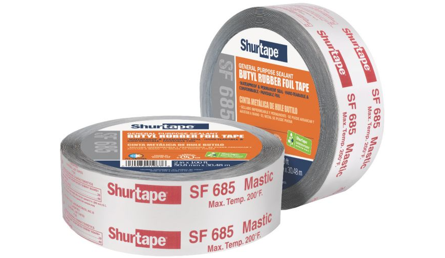Lennox 46X82 - Shurtape 200664, SF 685 ShurMASTIC Printed Butyl Foil Tape, 2" x 100', Silver Printed