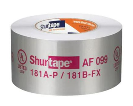 Lennox 22F42 - Shurtape 232623, AF 099 UL Listed & Printed Aluminum Foil Tape, 3" (72mm) x 60 yd. (55m), Silver Printed