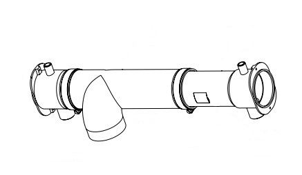 Lennox 83M82 - LB-108344C, Flue Assembly, OAL: 20.932 Inch