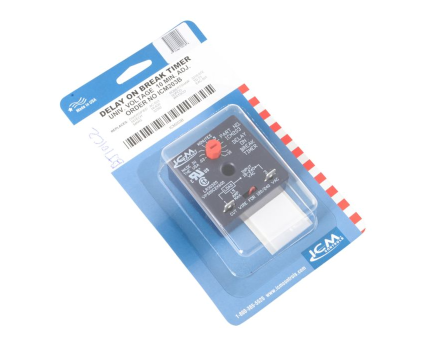 Lennox 98P39 - ICM203B Adjustable Time Delay Relay, Delay on Break 6 Sec to 10 Min