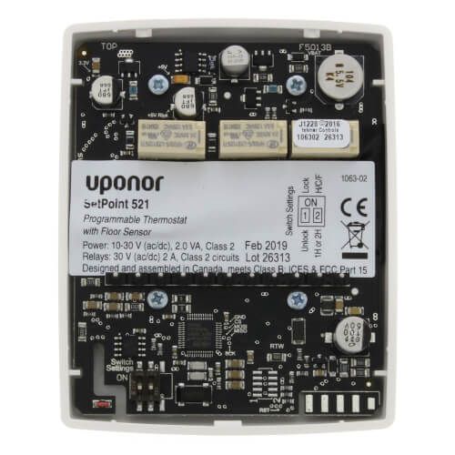 Uponor A3040521 - Setpoint 521, Single Temperature Programmable with Sensor