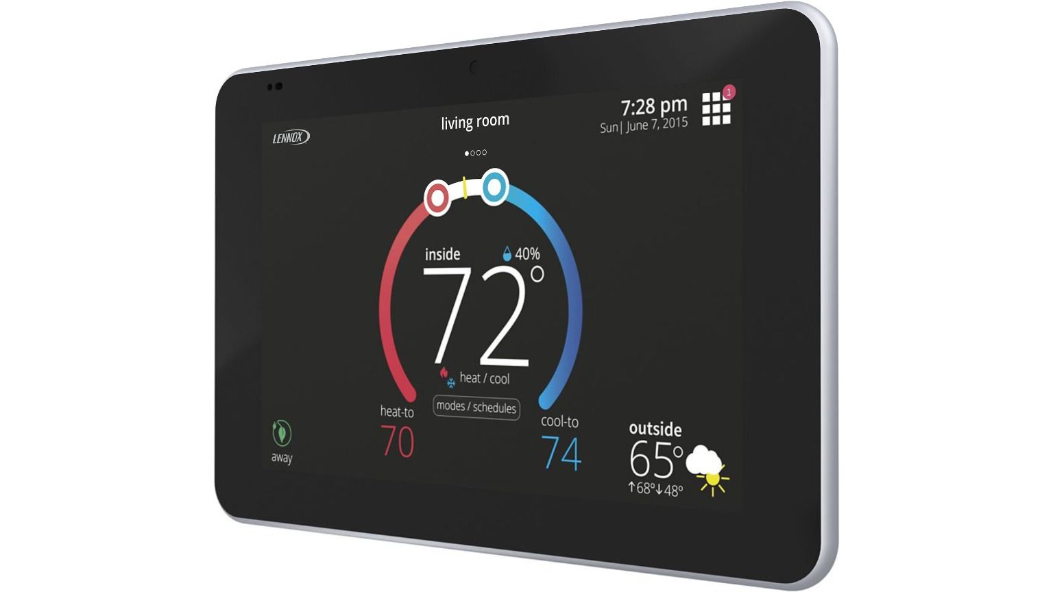 Lennox 20A65 - Lennox E30 Smart Wi-Fi Thermostat, 7" HD Color Display