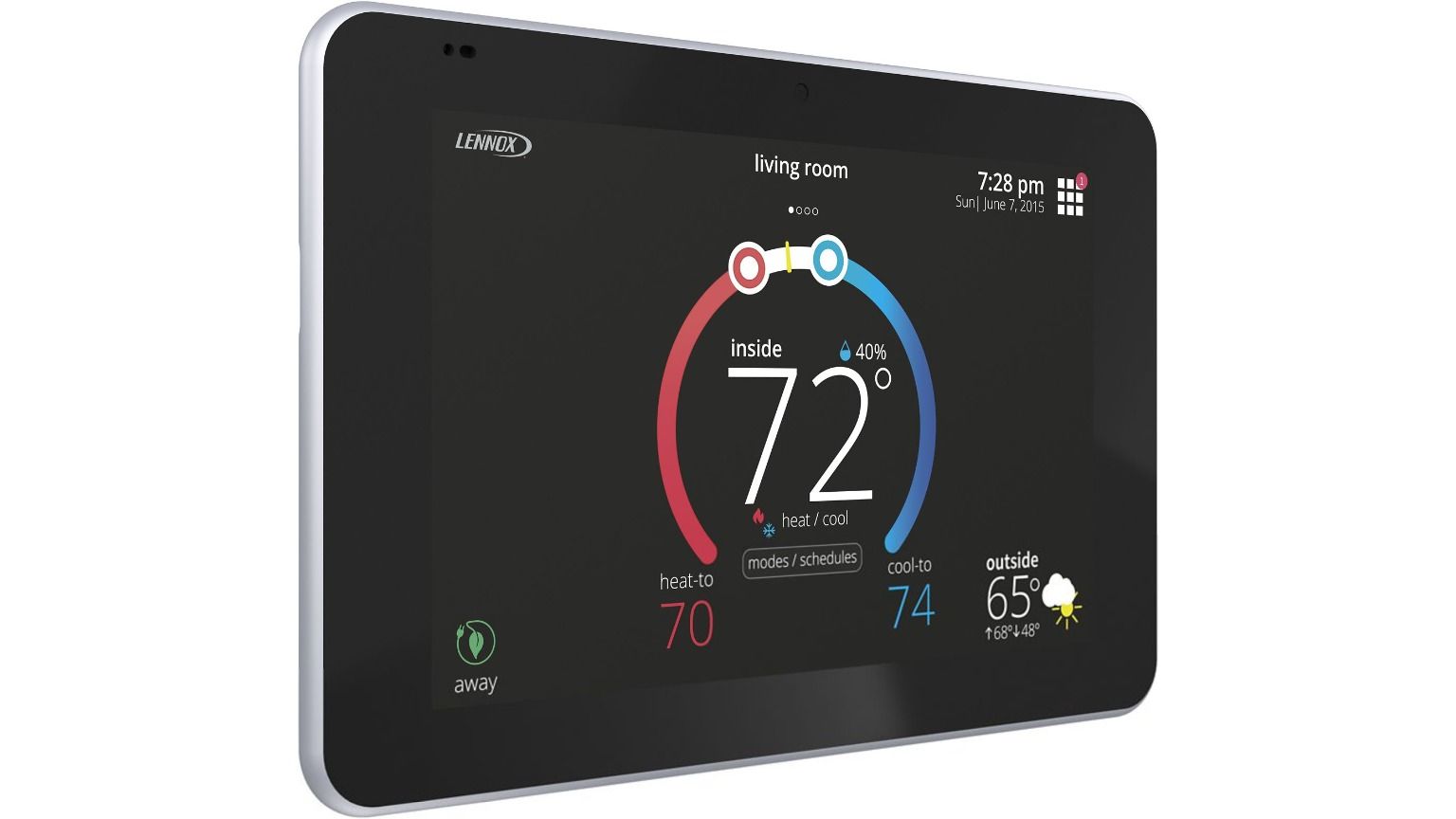 Lennox 20A65 - Lennox E30 Smart Wi-Fi Thermostat, 7" HD Color Display