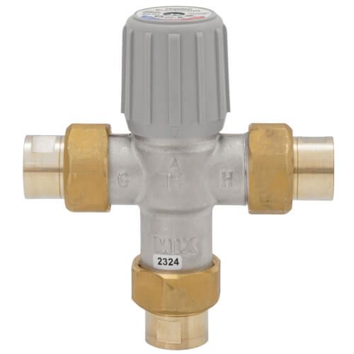 Resideo Braukmann AM100-UT-1LF - 1/2" Union NPT Lead Free Mixing Valve, 70-Degree -145-Degree F