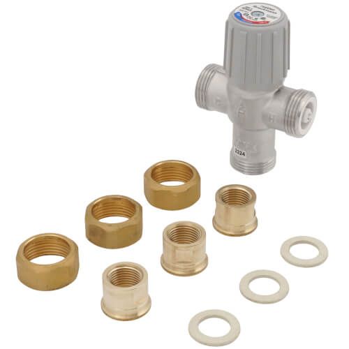 Resideo Braukmann AM100-UT-1LF - 1/2" Union NPT Lead Free Mixing Valve, 70-Degree -145-Degree F
