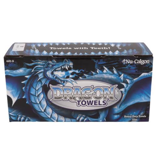 Nu-Calgon 4162-01- Dragon Towels (100-Count Box) – Durable, Lint-Free, Heavy-Duty Cleaning Towelss